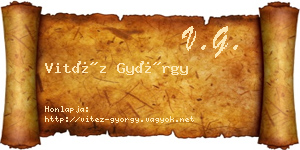 Vitéz György névjegykártya